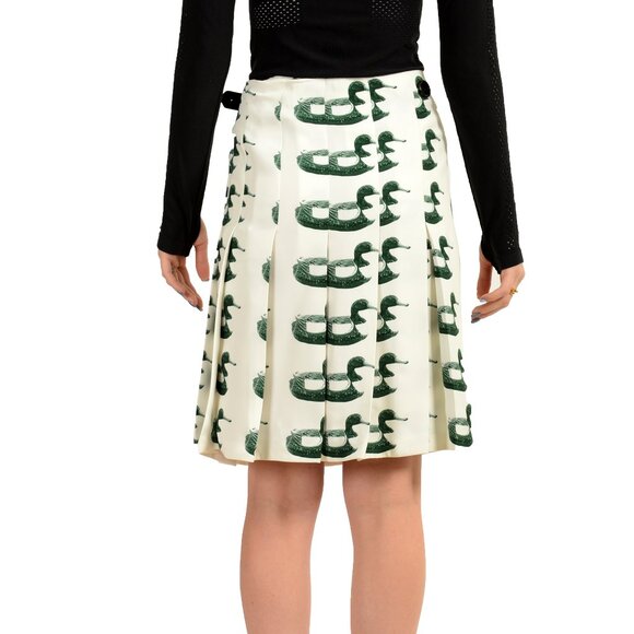 Burberry Women's 100% Silk Pleated A-Line Printed Skirt UK 4 US 2 IT 36 - Picture 3 of 5
